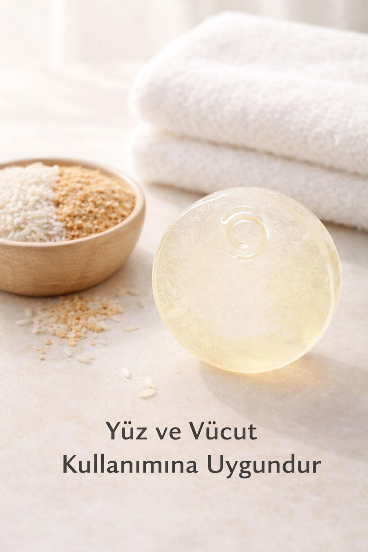 Pirinç Kepeği Özlü El Yapımı Doğal Oval Sabun - 100 gr