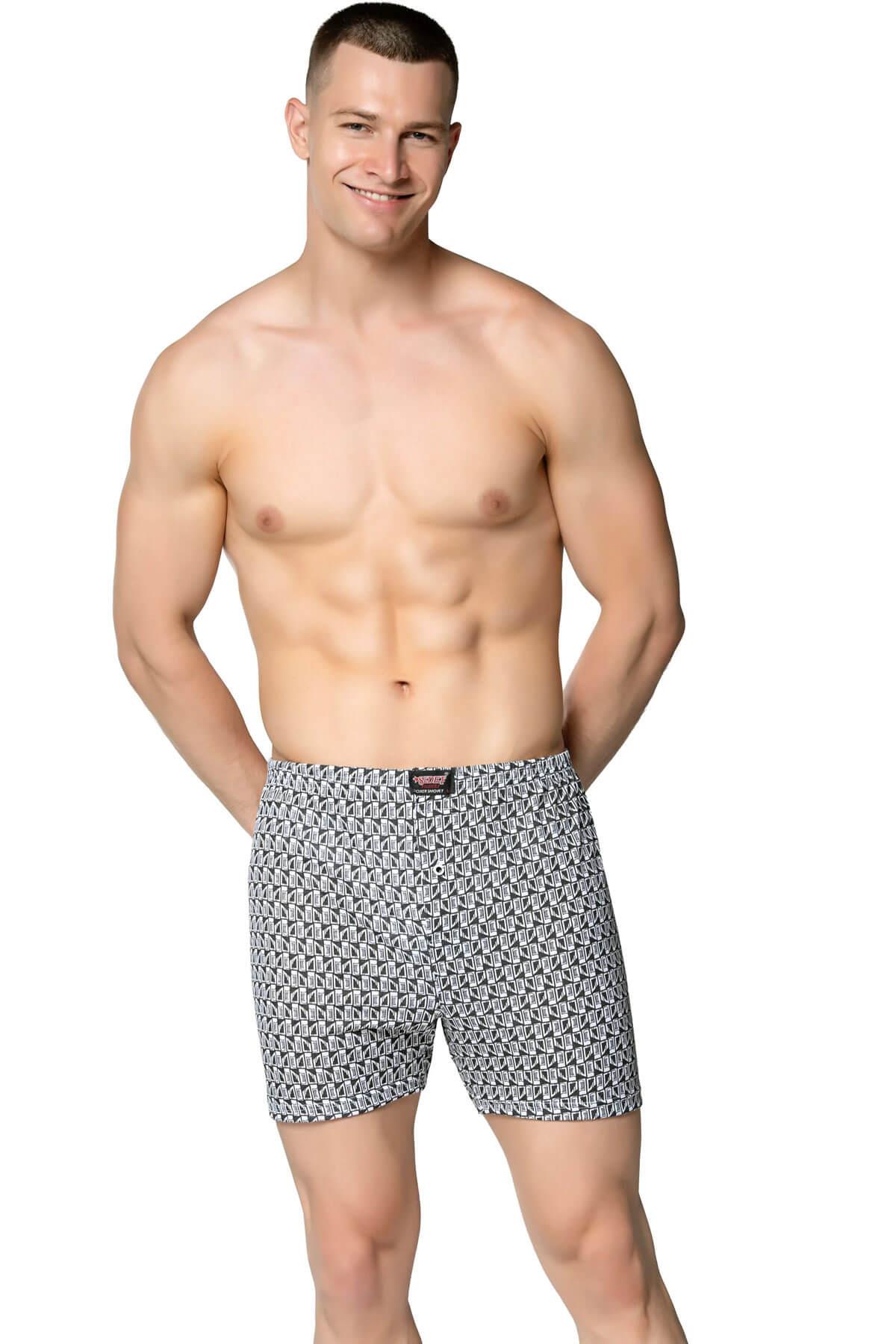 Sedef Yıldızı İç Giyim Erkek Desenli Pamuklu Boxer Don 6lı Paket
