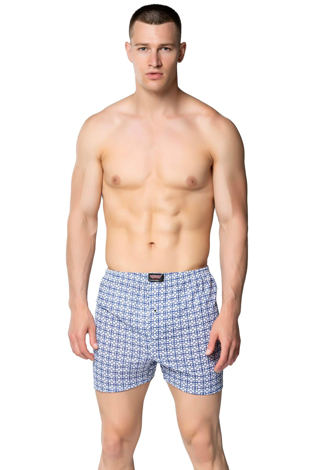 Sedef Yıldızı İç Giyim Erkek Desenli Pamuklu Boxer Don 6lı Paket