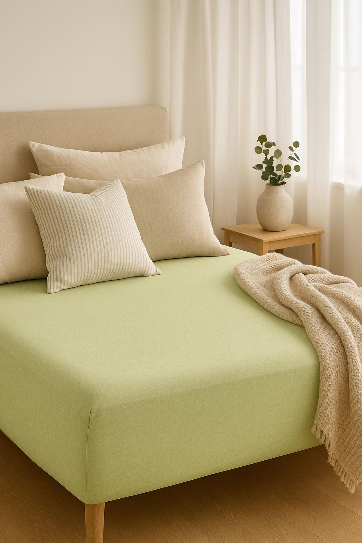 Tek Kişilik Düz Penye %100 Pamuklu Lastikli Çarşaf 100X200