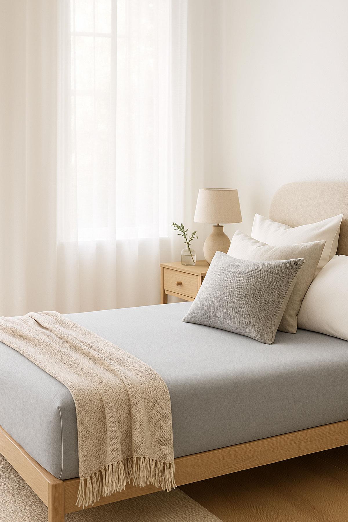 Tek Kişilik Düz Penye %100 Pamuklu Lastikli Çarşaf 100X200