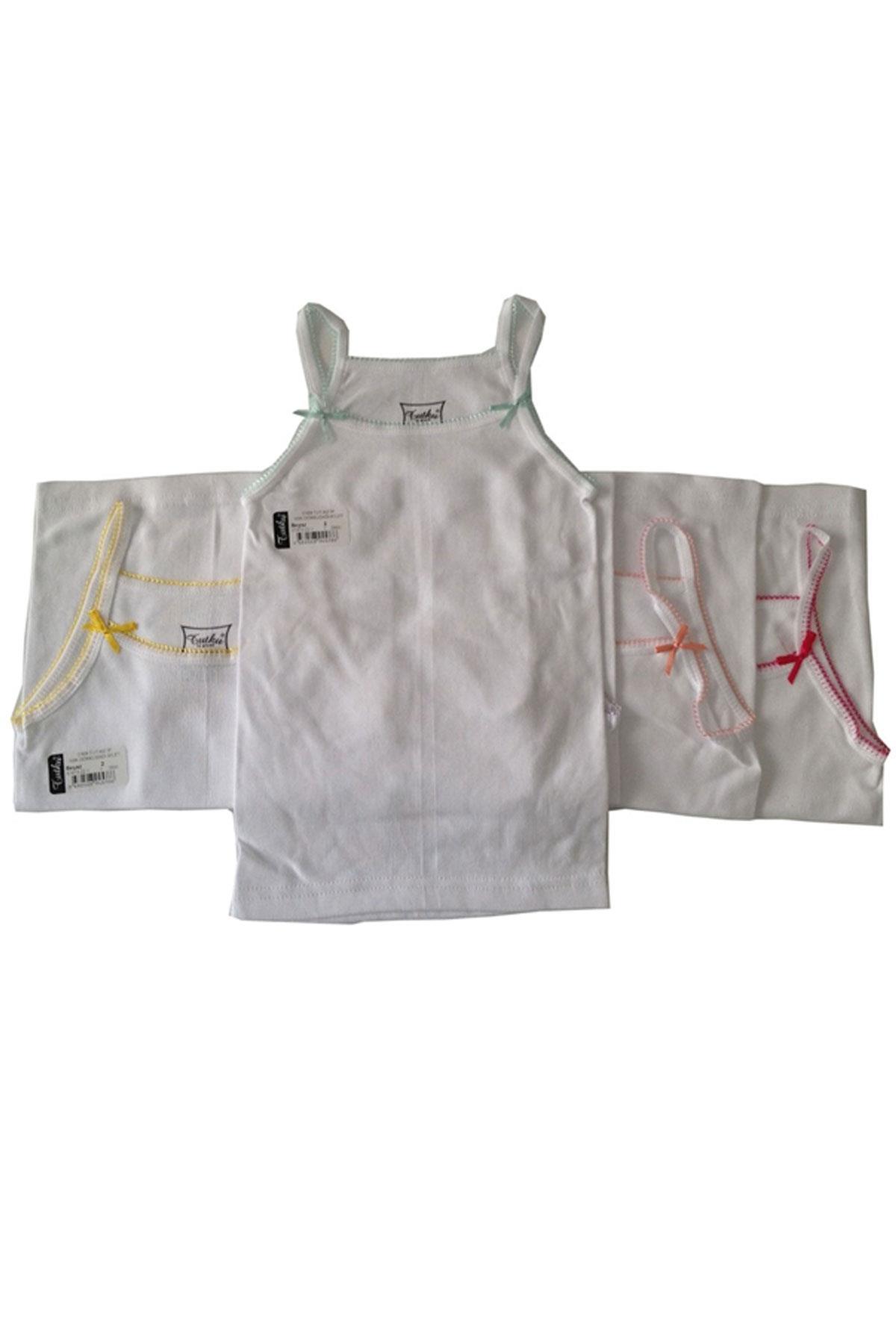 Tutku 6lı Kız Çocuk İp Askılı Gökkuşağı Atlet Pamuklu Fanila