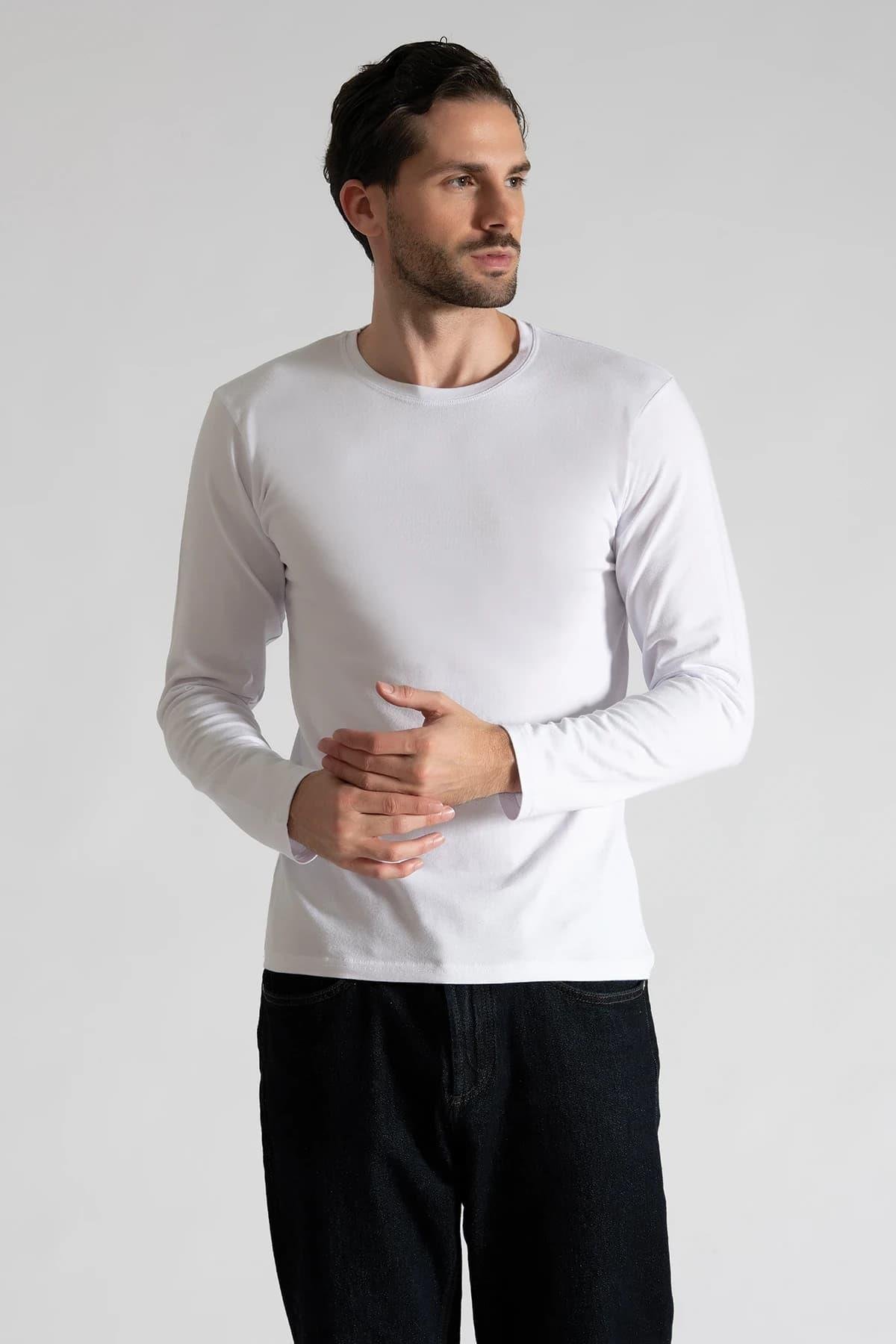 Tutku Elit Erkek Uzun Kol Fanila Sıfıryaka Elastan Pamuklu Atlet