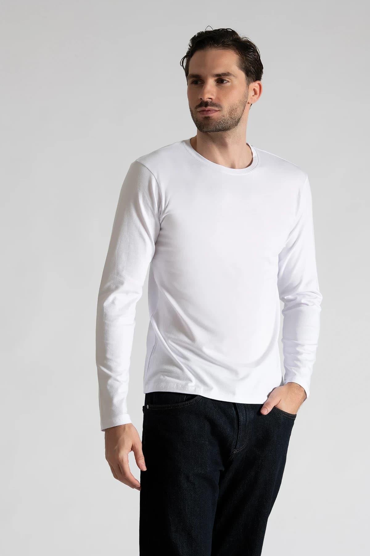 Tutku Elit Erkek Uzun Kol Fanila Sıfıryaka Elastan Pamuklu Atlet