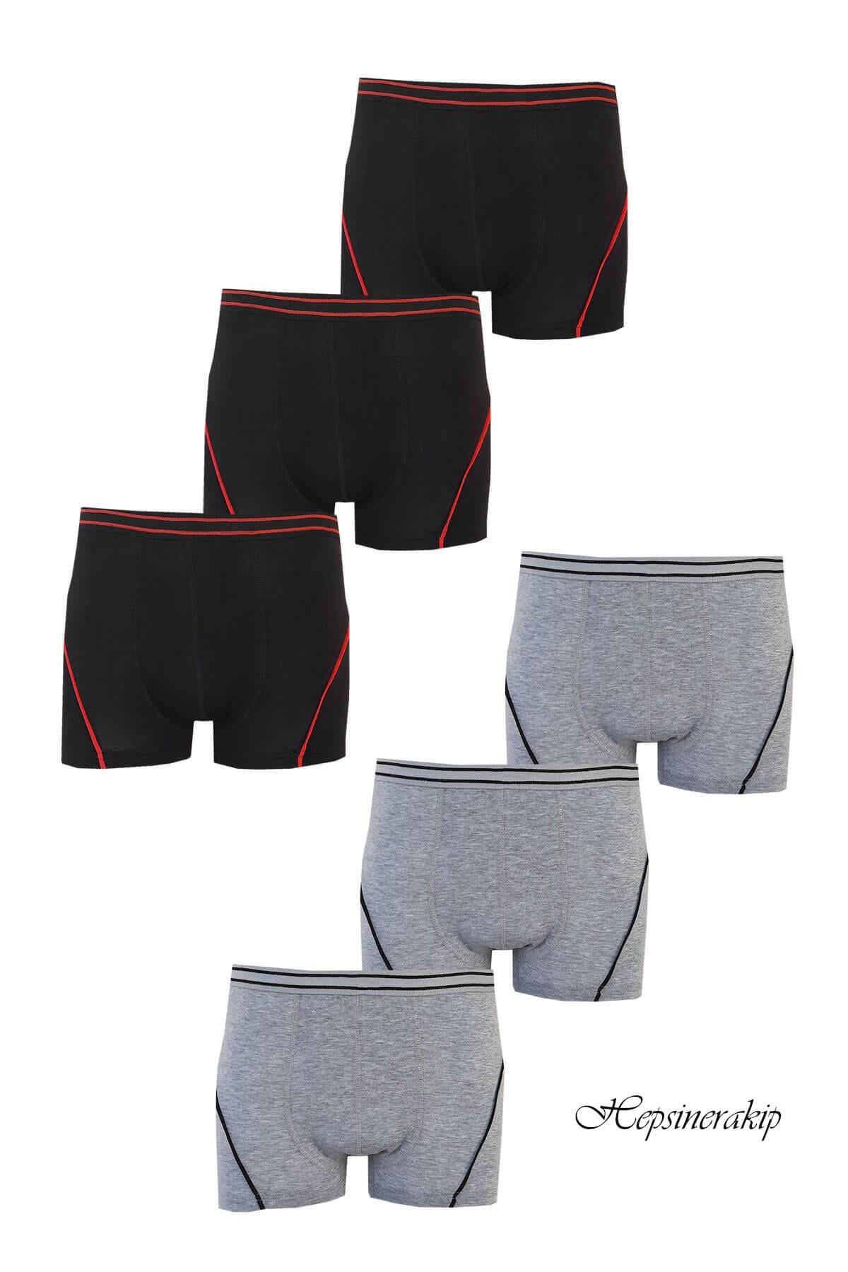 Tutku İç Giyim 6lı Erkek Çocuk Likralı Pamuklu Boxer İç Çamaşır