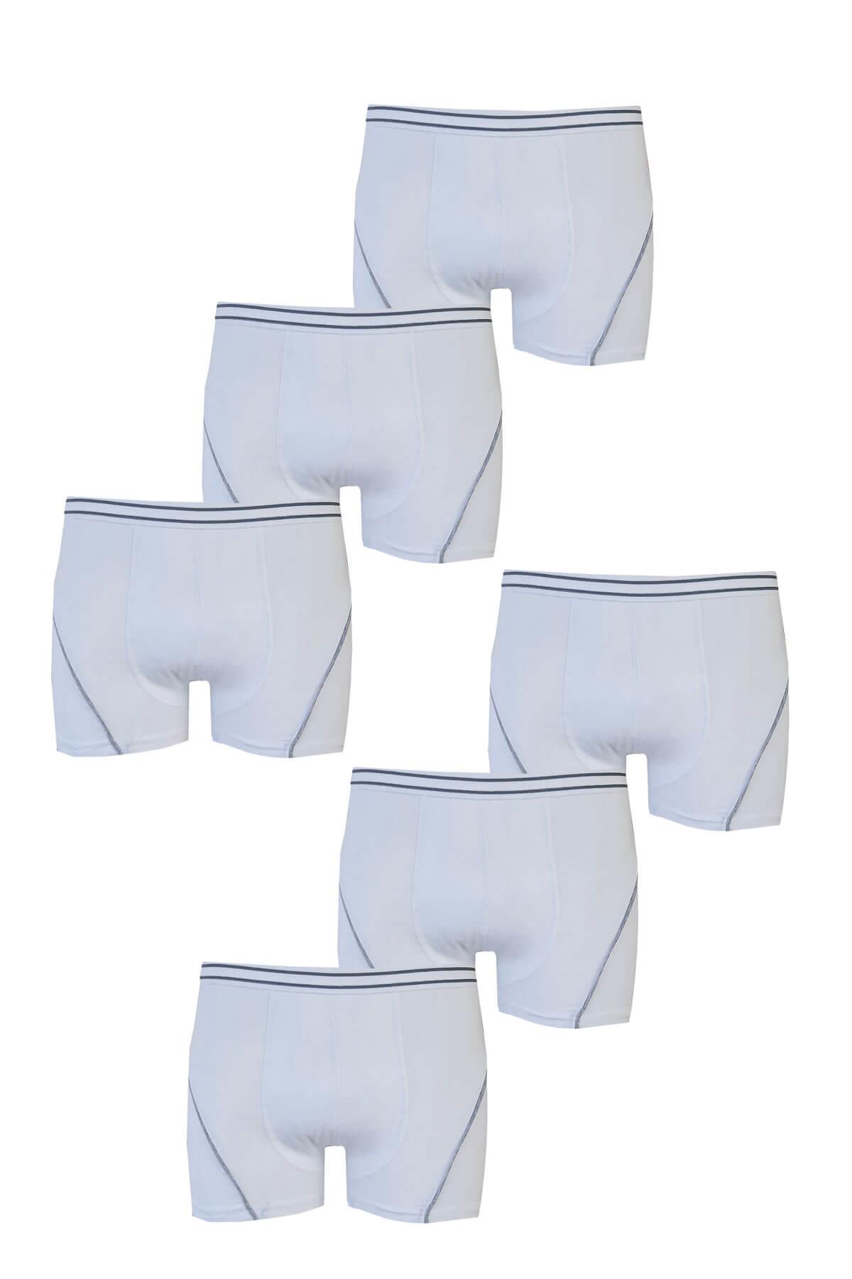 Tutku İç Giyim 6lı Erkek Çocuk Likralı Pamuklu Boxer İç Çamaşır