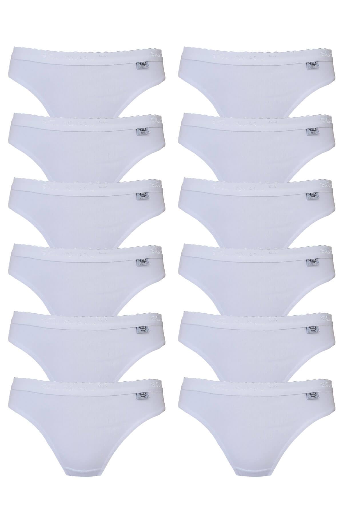 Tutku Kadın Bikini Külot Pamuklu Renkli İç Çamaşırı 12li Paket