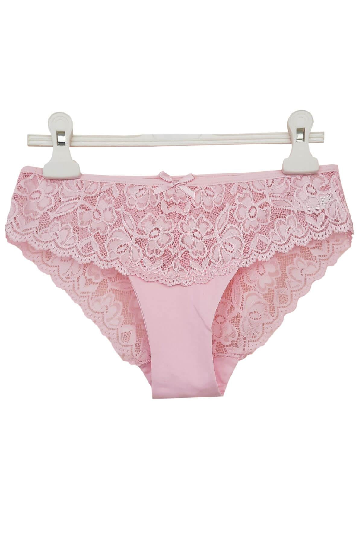 Tutku Kadın Dantel Külot Pamuklu Renkli Güpürlü Bikini 