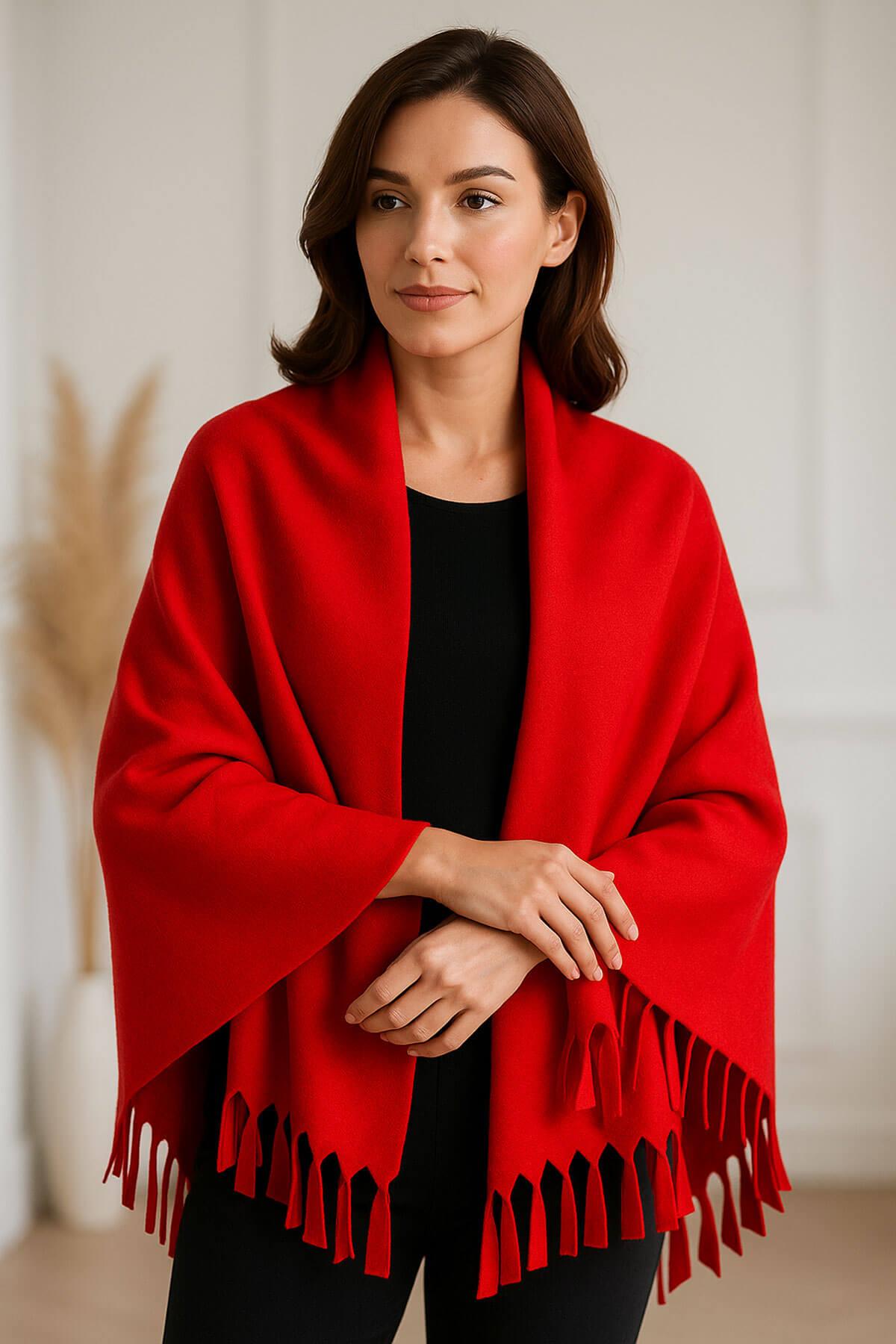 Unisex Polar Omuz Şalı 70X180 Cm Kışlık Sıcak Şal Elegantwarm