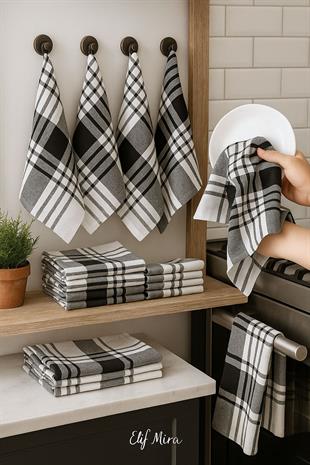 10 lu Lüks Mutfak Kurulama Bezi Seti 45x65 Cm Table Linen