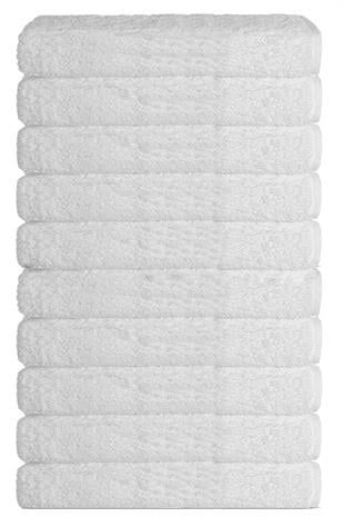 10 lu Otel Banyo Havlusu %100 Pamuklu 70X150 Cm Beyaz 16/1 Aksoft 480 Gr