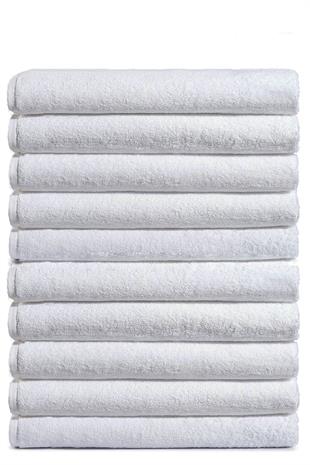 10 lu Otel Banyo Havlusu %100 Pamuklu 70X150 Cm Beyaz 20/2 Ring 500 Gr