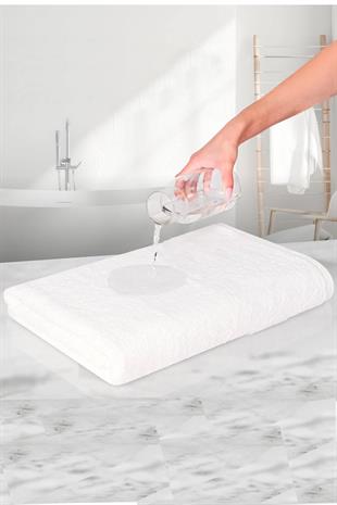 10 lu Otel Banyo Havlusu %100 Pamuklu 70X150 Cm Beyaz 16/1 Aksoft 480 Gr