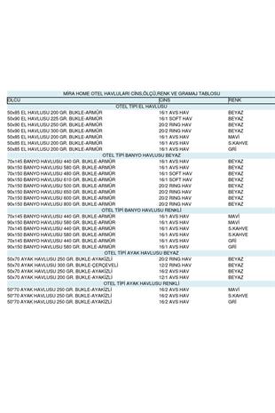 10 lu Otel Banyo Havlusu Pamuklu 70X145 Cm Beyaz 16/1 Avs 440 Gr