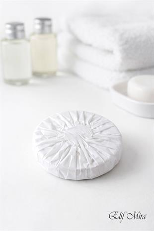 100 Adet 15 gr Mini Otel Sabunu – Pile Sargılı Buklet Yuvarlak Misafir Sabunu