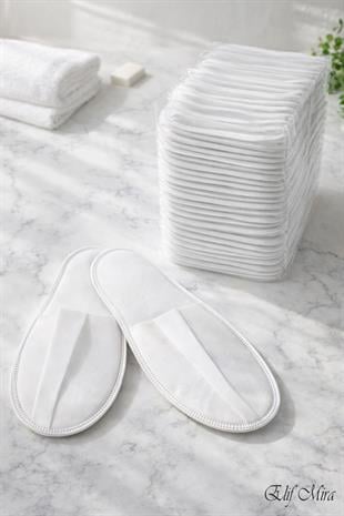 100 Çift Tek Kullanımlık Ekonomik Otel Spa Tabansız Tela Terlik Seti