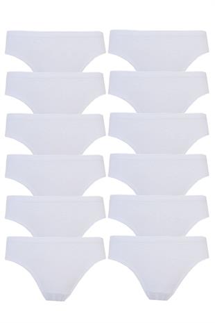 12li Kadın Bikini Külot Pamuklu Renkli İç Çamaşır Nefes Alan Doku