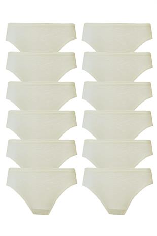 12li Kadın Bikini Külot Pamuklu Renkli İç Çamaşır Nefes Alan Doku