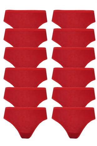 12li Kadın Bikini Külot Pamuklu Renkli İç Çamaşır Nefes Alan Doku