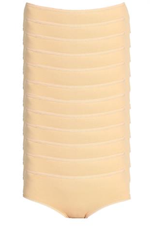 12li Kadın Likralı Bato Külot Yüksekbel Pamuklu Rahat Yumuşak