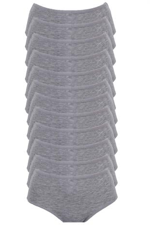 12li Kadın Likralı Bato Külot Yüksekbel Pamuklu Rahat Yumuşak