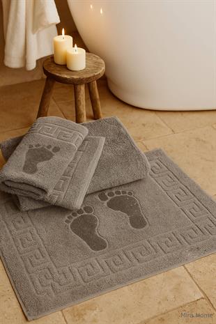 2’li %100 Pamuklu Banyo Ayak Havlusu Gramajlı Konforlu