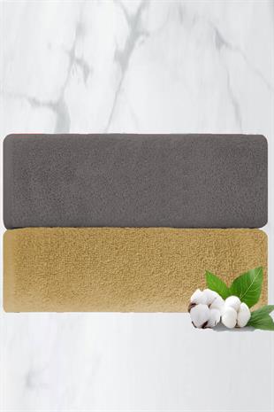 2 li Lüks El Yüz Havlu Seti 50x90 Cm %100 Pamuklu Gramajlı Bejra