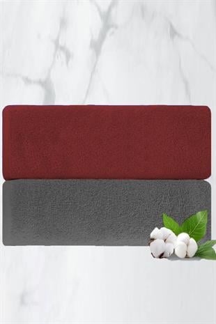 2 li Lüks El Yüz Havlu Seti 50x90 Cm %100 Pamuklu Gramajlı Grinja