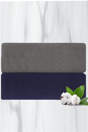 2 li Lüks El Yüz Havlu Seti 50x90 Cm %100 Pamuklu Gramajlı Grinja