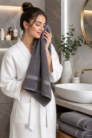 2 Parça Asker Banyo Havlu Seti 70x140 + 50x90 cm Atlas