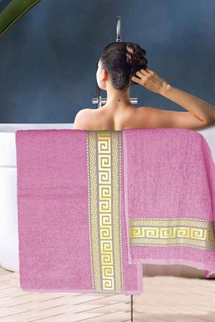 2 Parça Banyo Havlu Seti Helen %100 Pamuklu 70x140 cm
