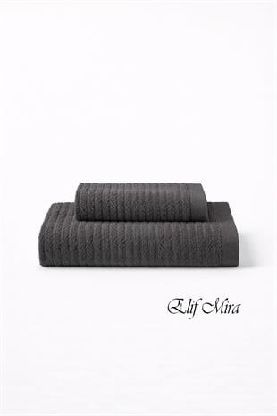 2 Parça Banyo Havlusu Seti Pamuklu Şeyma 70x140 + 50x85 Cm