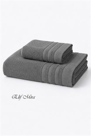 2 Parça Banyo Havlusu Seti Pamuklu Sude 70x140 + 50x85 Cm