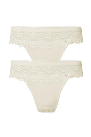 2li Kadın Dantel Detaylı Bikini Kaliteli Ekonomik Yumuşak