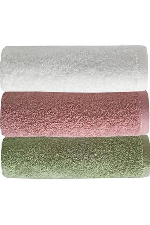 3 lü Renkli El Yüz Havlu Seti %100 Pamuklu Natural Harmony