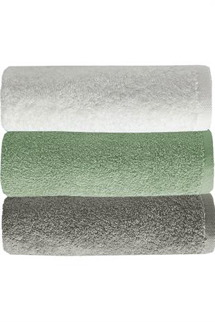 3 lü Renkli El Yüz Havlu Seti %100 Pamuklu Natural Harmony