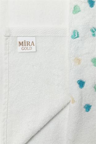 3 Lü Renkli Kalpli Su Taşı Kenar İşlemeli Havlu Seti 50X90 Cm