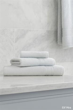 3 Parça Ekonomik Banyo Havlu Seti % 100 Pamuklu Basic