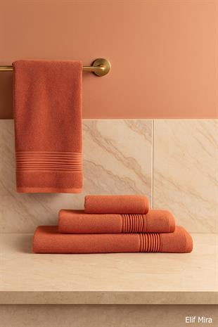 3 Parça Ekonomik Banyo Havlu Seti % 100 Pamuklu Basic