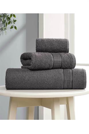 3 Parça Ekonomik Banyo Havlu Seti Pamuklu Ezgi