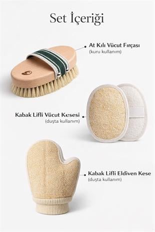 3lü Doğal Vücut Bakım Seti Selülit Karşıtı & Selülit Karşıtı & Batık Önleyici Bakım Paketi