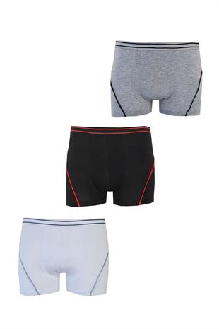 3lü Erkek Çocuk Likralı Boxer Pamuklu Esnek Rahat Paçalı Külot