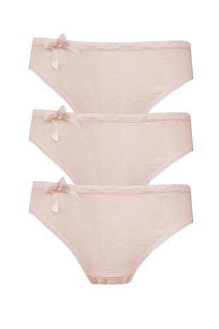 3lü Kadın Bikini Külot Pamuklu Renkli Ekonomik Rahat