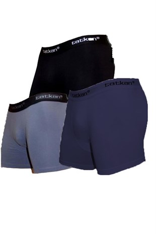 3lü Tatkan Erkek Modal Likralı Boxer Büyük Beden