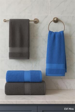 4lü Banyo Havlusu Seti %100 Pamuklu 70x140 cm Pleasure