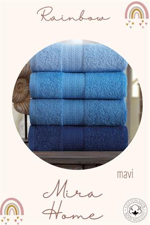 4 Lü El Yüz Havlu Seti %100 Pamuklu 50x85 Cm Rainbow