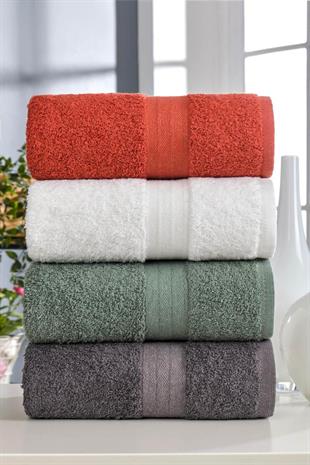 4 Lü El Yüz Havlu Seti %100 Pamuklu 50x85 Cm Mabel