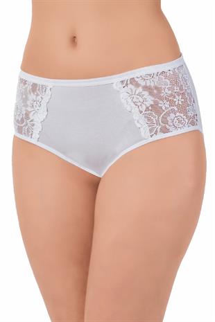 4lü Kadın Yanları Dantelli Bato Yüksekbel Külot Büyük Beden