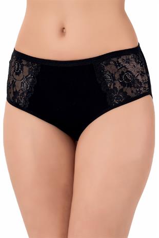 4lü Kadın Yanları Dantelli Bato Yüksekbel Külot Büyük Beden