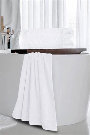 5 li Otel Banyo Havlusu %100 Pamuklu 70X150 Cm Beyaz 20/2 Ring 600 Gr